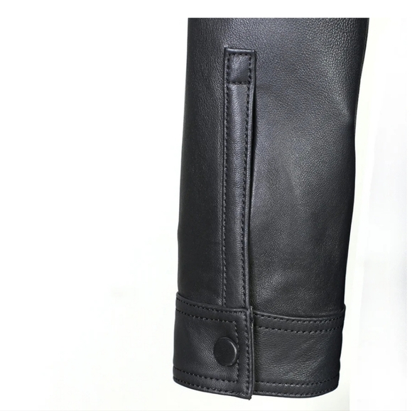 Women's Black Leather Jacket - Picture 5 of 16